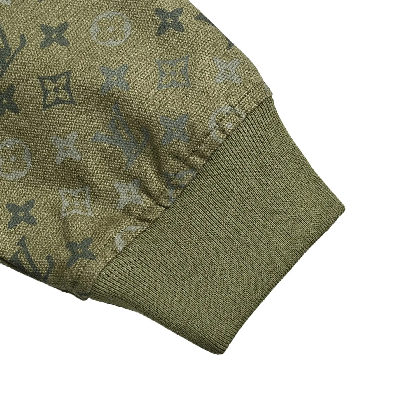 Louis Vuitton/Louis Vuitton Presbyopia printed army green zipper hooded jacket